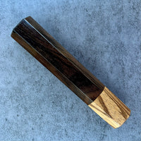 Custom Japanese Knife handle (wa handle) for 165-210mm: Ziricote and zebrawood