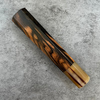 Custom Japanese Knife handle (wa handle) for 240mm - Figured Mun Ebony and blonde horn