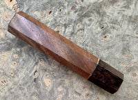 Custom Japanese Knife handle (wa handle) - Curly Black Walnut and African Blackwood