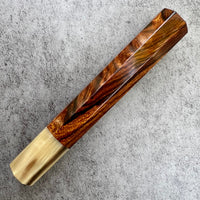 Custom Japanese Knife handle (wa handle) for 210mm : Sonoran desert ironwood and blonde horn