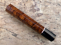 Custom Japanese Knife handle (wa handle) for 210mm - Ironwood burl and marbled horn