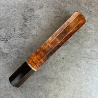 Custom Japanese Knife handle (wa handle) for 165-210mm: Exquisite Siamese Rosewood and African Blackwood