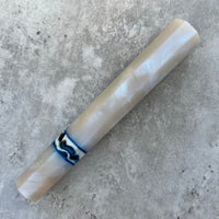 Custom Japanese Knife handle (wa handle) for 240mm : Blue pearl and Frost bite