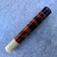 Custom Japanese Knife handle (wa handle) for 240mm - Sonoran desert ironwood and blonde horn