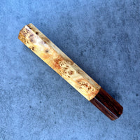 Custom Japanese Knife handle (wa handle) for 165-210mm: Yellow cedar burl and cocobolo
