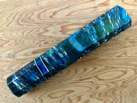 Custom Japanese Knife handle (wa handle) for 240mm - blue black dyed box elder