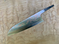 Takeshi Saji Rainbow Ao 2 Damascus Santoku 180mm - blade only