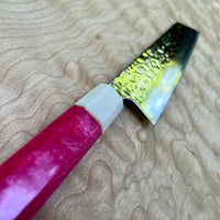 Custom Tsunehisa AUS10 Tsuchime Damascus Bunka 175mm - Cotton candy and pearl