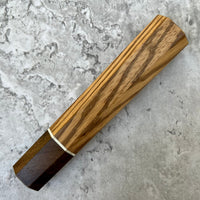 Custom Japanese Knife handle (wa handle) for 165-210mm : Zebrawood and ziricote
