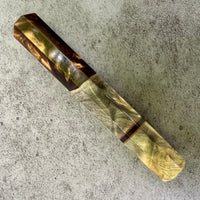 Custom Japanese Knife handle (wa handle) for 165-210 mm - Buckeye burl bronze hybrid