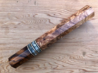 Custom Japanese Knife handle (wa handle) for 240-270mm - Honduran Rosewood Burl and Desert Ironwood Burl