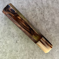 Custom Japanese Knife handle (wa handle) for 165-210mm : Burly African Blackwood and stripped horn