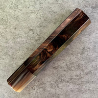 Custom Japanese Knife handle (wa handle) for 165-210mm : Burly African Blackwood and stripped horn