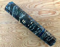 Custom Japanese Knife handle (wa handle) for 240mm - blue black dyed box elder