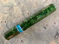 Custom Japanese Knife handle (wa handle) for 210 mm - Emerald dyed mango burl
