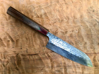 Yu Kurosaki Raijin Cobalt Special Steel Hammered Santoku Knife 165mm - Rosewood