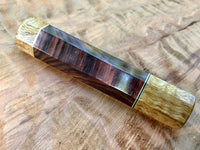 Custom Japanese Knife Handle (Wa Handle) - Crosscut Kingwood and Curly Mango