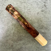 Custom Japanese Knife handle (wa handle) for 240mm: Honduran Rosewood burl and horn