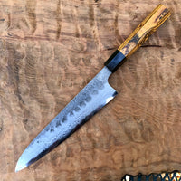 Custom Hatsukokoro Inazuma Ao Super Gyuto 210mm - Bocote and horn