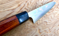 Custom Yu Kurosaki Houou Rainbow Colored Damascus VG10 Petty 120mm - Cocobolo and Horn
