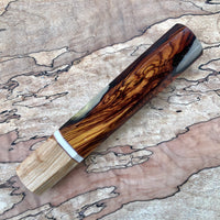 Custom Japanese Knife Handle - Rosewood swirl