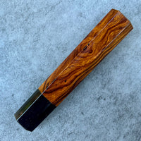 Custom Japanese Knife handle (wa handle) for 165-210mm: Sonoran desert ironwood and horn