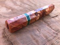 Custom Japanese Knife Handle - Dyed maple burl hybrid