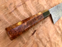 Shiro Kamo Black Damascus SG2 Gyuto Chef Knife 210mm - Redwood burl