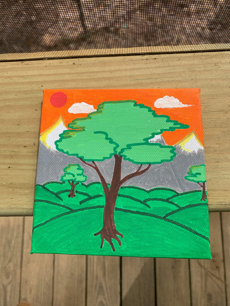 Anika - Painting Green Tree