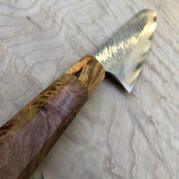Custom Yu Kurosaki Fujin Hammered 210mm (8”) Gyuto Chef Knife- Japanese Elm Burl and zebra wood