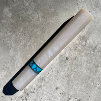 Custom Japanese Knife handle (wa handle) for 240mm : Blue pearl and Turquoise