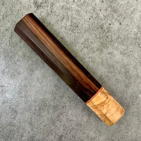 Custom Japanese Knife handle (wa handle) for 240mm : East India Rosewood and maple burl
