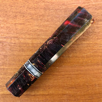 Custom Japanese Knife handle (wa handle) for 165-210mm : Black and Red Box Elder