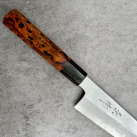 Custom Kagekiyo Yoshikazu Tanaka B1 Damascus 210 mm Gyuto - Birds Eye Desert Ironwood and horn