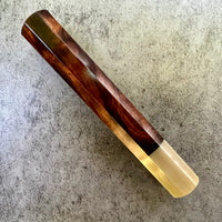 Custom Japanese Knife handle (wa handle) for 165-210mm: Dark ironwood and blonde horn