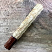 Custom Japanese Knife handle (wa handle) for 165-210mm - Curly ash and rosewood