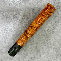 Custom Japanese Knife handle (wa handle) for 240mm - Amazing Amboyna Burl and buffalo horn