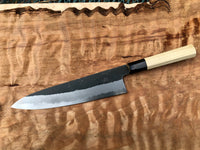 Sugi Tanaka Black Kurouchi Shirogami W2 Tall Gyuto 240mm