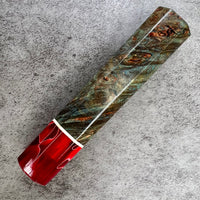 Custom Japanese Knife handle (wa handle) for 165-180mm knife: Maple burl dyed and stabilized
