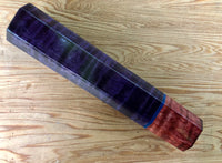 Custom Japanese Knife handle (wa handle) for 165-210 mm - Purple dyed curly maple