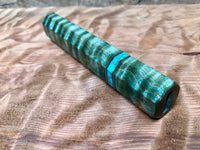 Custom Japanese Knife Handle (Wa Handle) - Dyed Quilted Maple with Turquoise