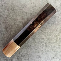 Custom Japanese Knife handle (wa handle) for 165-210mm : African Blackwood burl and marbled horn