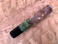 Custom Japanese Knife Handle - Dyed box eldar and ebony