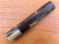 Custom Japanese Knife handle (wa handle) for 240mm - Curly Siamese Rosewood and blonde horn