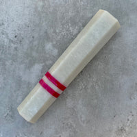 Custom Japanese Knife handle (wa handle) for 165-210mm : White pearl and pink double stripe