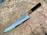 Custom Hatsukokoro Inazuma Ao Super Gyuto 270 mm - African Blackwood and Amboyna burl
