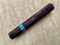 Custom Japanese Knife handle (wa handle) - purple dyed oak burl with turquoise
