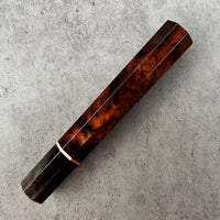 Custom Japanese Knife handle (wa handle) for 210mm : Desert Ironwood burl, copper and horn