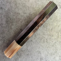 Custom Japanese Knife handle (wa handle) for 165-210mm : African Blackwood burl and marbled horn