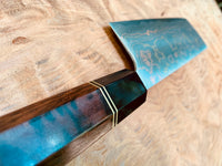 Custom Takeshi Saji Rainbow Ao 2 Damascus Nakiri - Tiger Myrtle